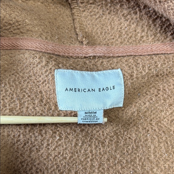 American Eagle Outfitters Brown Zip Up Hoodie Teddy Jacket Size M - Picture 3 of 7